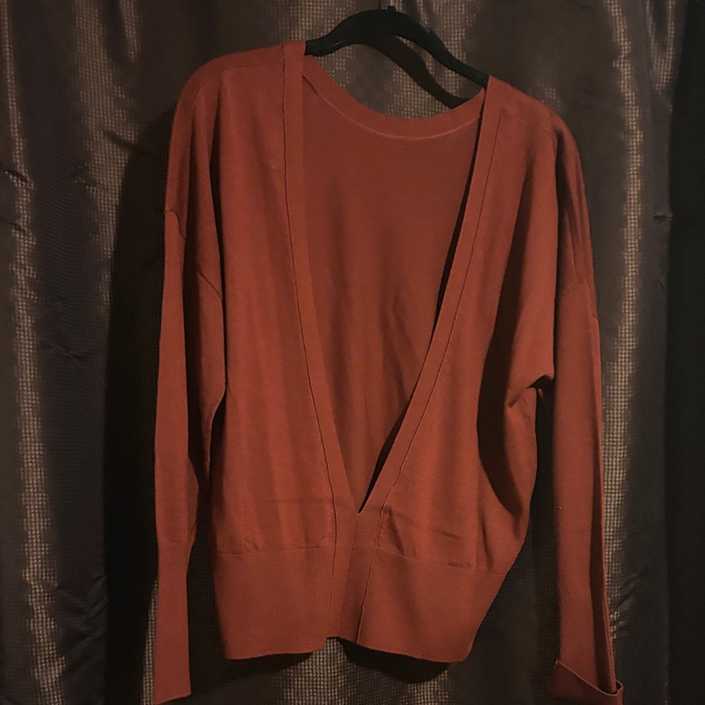 Rust Open Front Cardigan